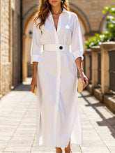 Strappy waistline irregular shirt dress